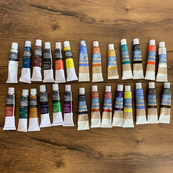 The Fine Touch Other - The Fine touch Gouache 12 tubes & Artists Loft Watercolor 13 Acrylic 2 New/ Used